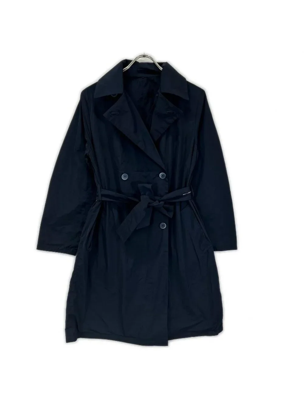 Max Mara Maxmara Studio Navy Nylon Reversible Coat 38